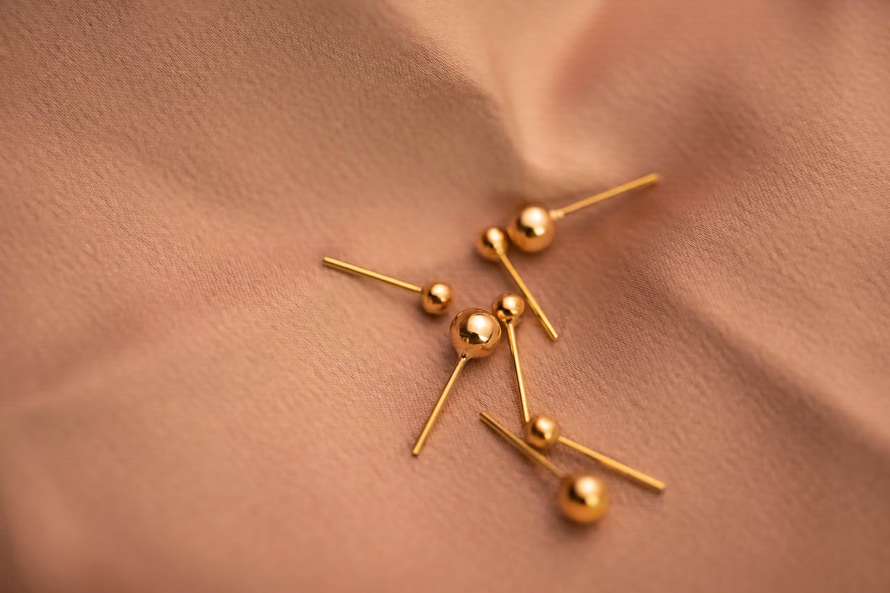 Close up of Golden Earrings